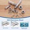 sourcing map 5-Pack Slotted Cylindrical Pins, M6 x 10 mm, 304 Stainless Steel, with Nuts view 4