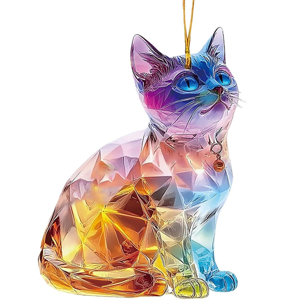 Colorful Acrylic Cat Decoration