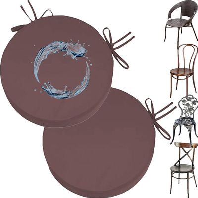 UICMNSI Round Outdoor Chair Seat Cushions, Set of 2, Waterproof, Non-Slip, Washable with Ties