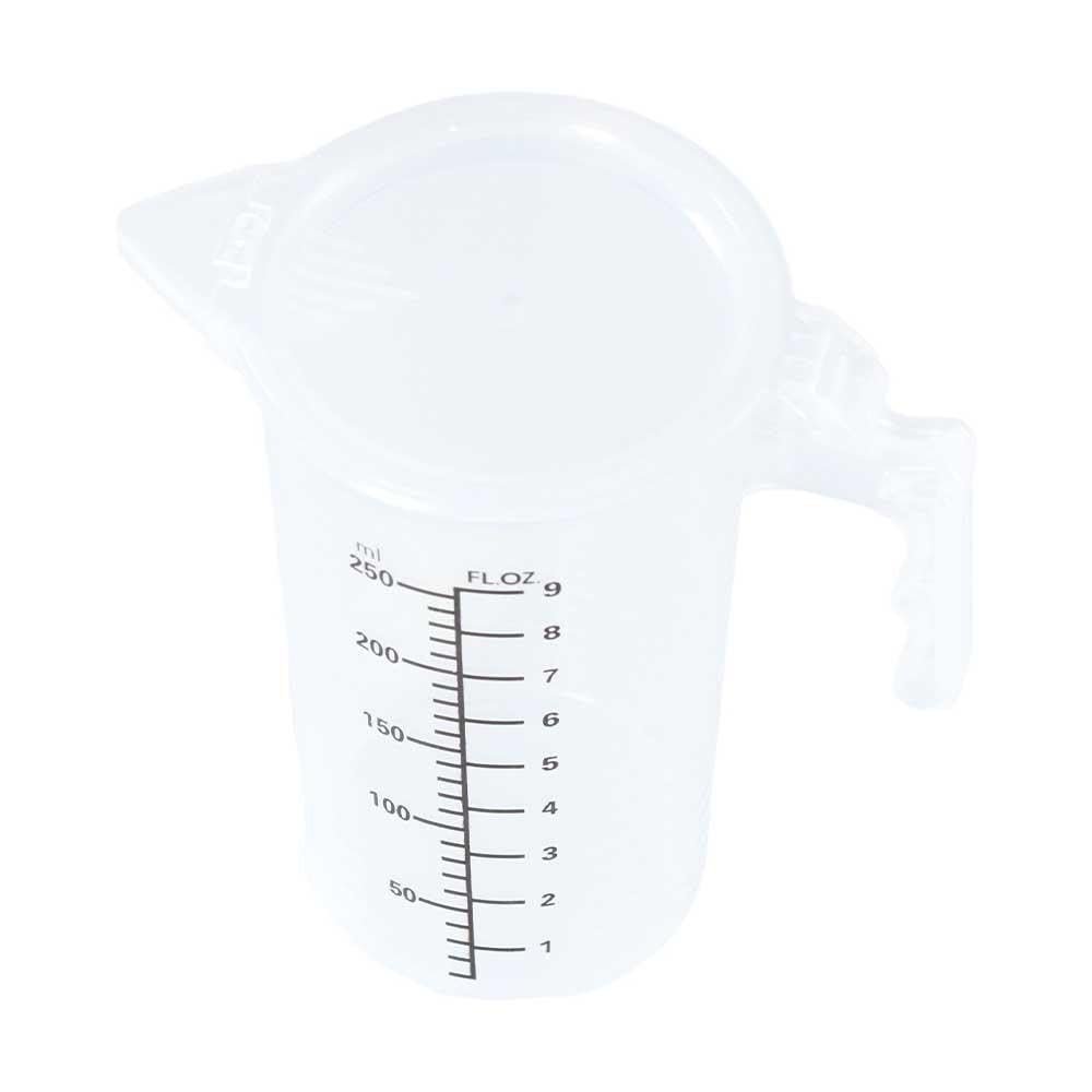 Multi-Purpose Plastic Measuring Cup with Lid, Transparent Container (100 ml)