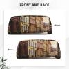 PPTHSNVB Poland Historic Center Street Pencil Case with Zipper, Large-Capacity Leather Pencil Pouch, Portable Makeup Bag for Women and Men, Gold view 3