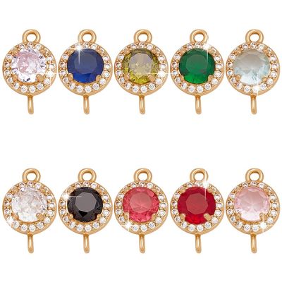 WADORN 10 Colors Zirconia Connector Charms