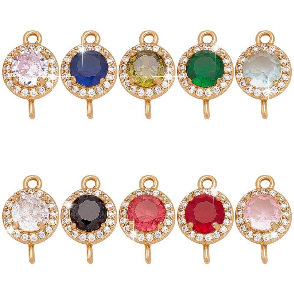 WADORN 10 Colors Zirconia Connector Charms