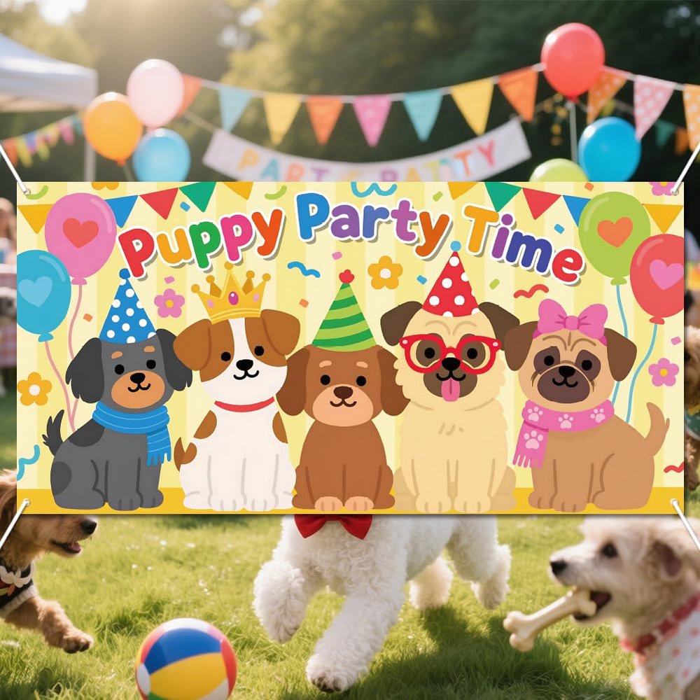 WADORN Puppy Photo Banner for Party Decoration