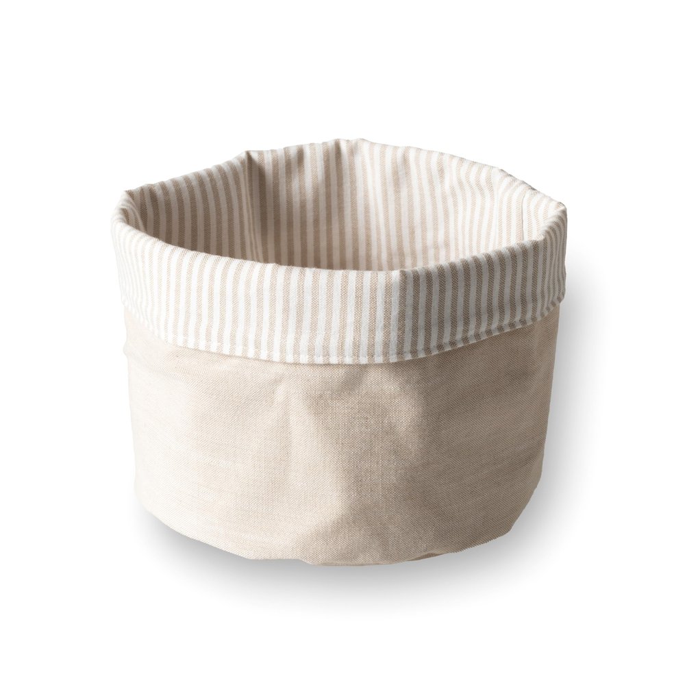 LACOR - Cream Bread Basket, Cotton, Viscose, Machine Washable, Foldable, Reversible, Stackable, Polyester, 15 cm