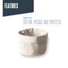 LACOR - Cream Bread Basket, Cotton, Viscose, Machine Washable, Foldable, Reversible, Stackable, Polyester, 15 cm view 3