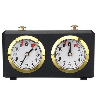 Srliya Chess Timer, Lightweight Portable Quartz Chess Clock for International and Chinese Chess, No Batteries Required, Black Plastic, 15 x 5.5 x 9 cm