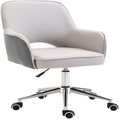 SBCGFY Home Ergonomic PU Leather Padded Adjustable Swivel Office Chair with Armrests, 550 lb Capacity