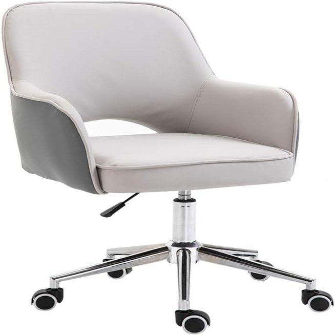SBCGFY Home Ergonomic PU Leather Padded Adjustable Swivel Office Chair with Armrests, 550 lb Capacity