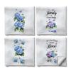 WADORN 4-Piece Funny Kitchen Towels with Hydrangeas & Butterflies view 1