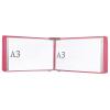 ERSINIAN Wall-Mounted Reference Display System, 10 Pockets, A3 Landscape, Red view 1