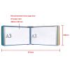 ERSINIAN Wall-Mounted Reference Display System, 10 Pockets, A3 Landscape, Red view 4