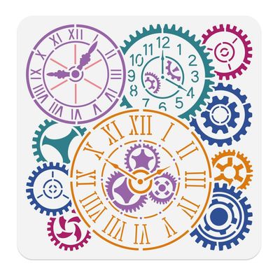 DOODLREAM Steampunk Clock and Gear Stencil