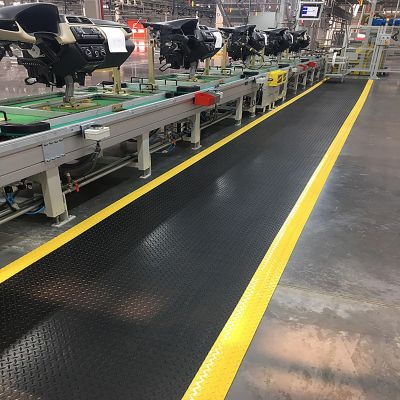 Anti-Fatigue Mat Wide 45 x 76 cm, Small Standing Mat for Work, Ergonomic Floor Mat for Industrial, Commercial, Home Use, with Diamond-Plate Surface