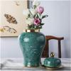 Antique-Style Ceramic Ginger Jar Vase with Gold Accent, H60 cm view 3