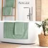 Pure Label Washcloths, 4-Piece Set, 4 x 16 x 21 cm, 100% Cotton, Soft, Sage Green view 4
