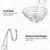 Fruit Bowl with Banana Hanger, Chrome Wire Frame view 3
