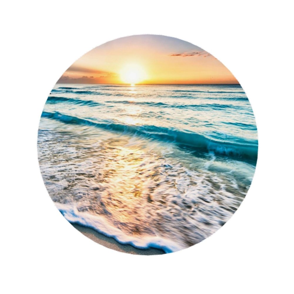 FZGGWYHL Round Acrylic Refrigerator Magnet, Ocean Sunrise