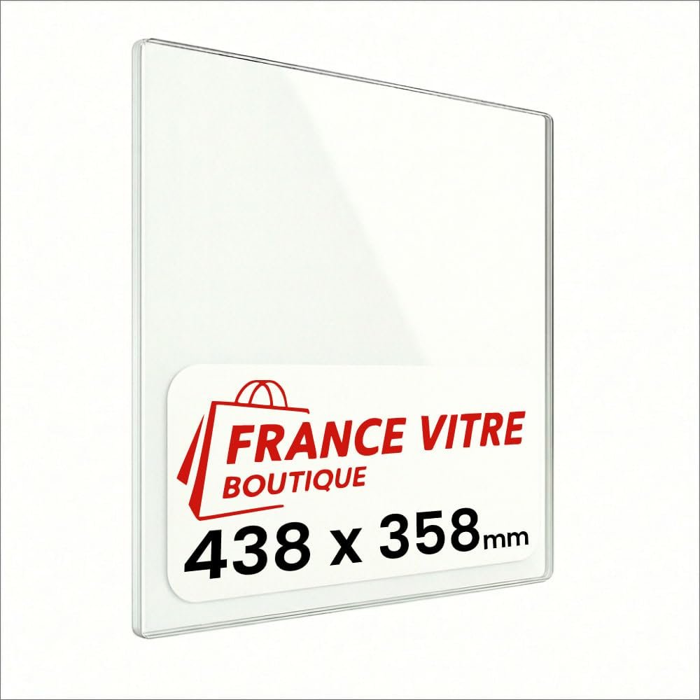 438 x 358 x 4 mm SCHOTT ROBAX Fireplace Stove Glass, Replacement Pane, Heat-Resistant up to 800°C