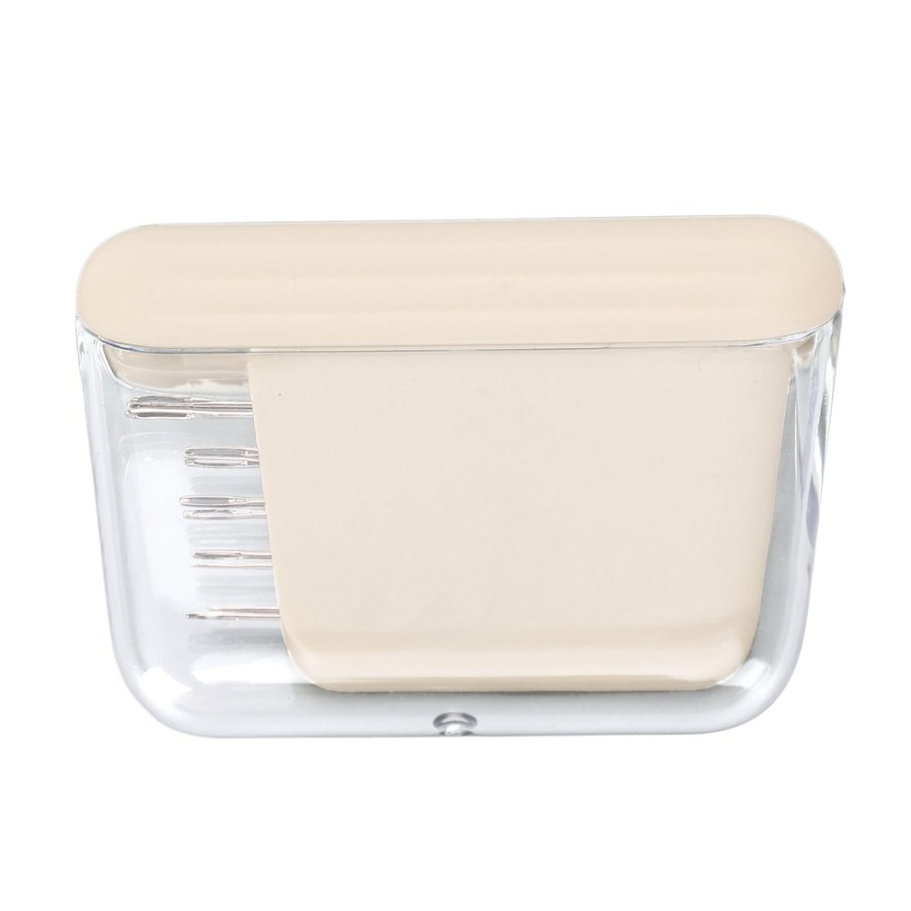 Riuulity ABS Magnetic Sewing Needle Case with Needles for Hand Sewing and Quilting (Apricot)