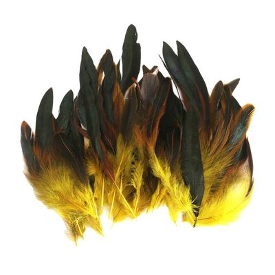 Wholesale 50 pcs 4-7 inch Chicken Feathers for Home, Yellow
