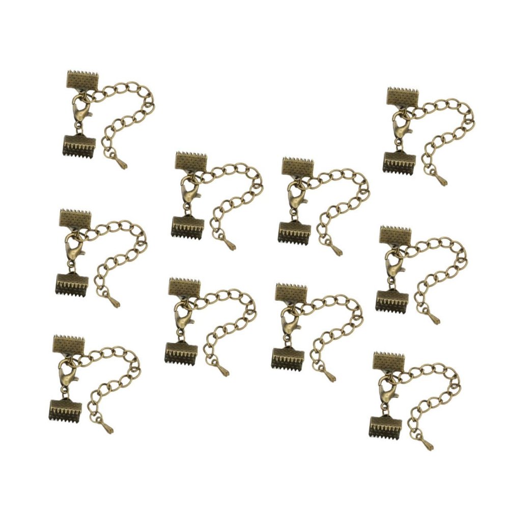 Holibanna 10 Pack Iron End Caps for Jewelry Making