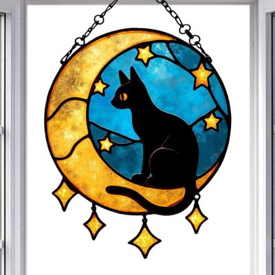 Window Sun Catcher, Acrylic Wall Decoration, Moon Pendant