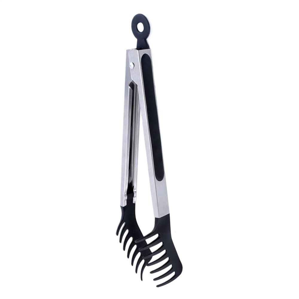 Stainless Steel Pasta Tongs with Non-Stick Silicone Fork