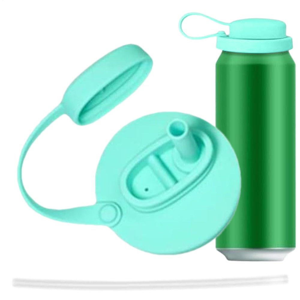 Can Lids with Straw, Airtight Silicone Covers