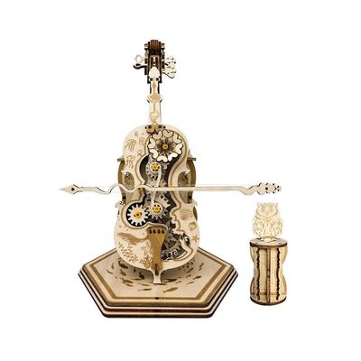 Pilipane DIY 3D Wooden Cello Music Box Puzzle