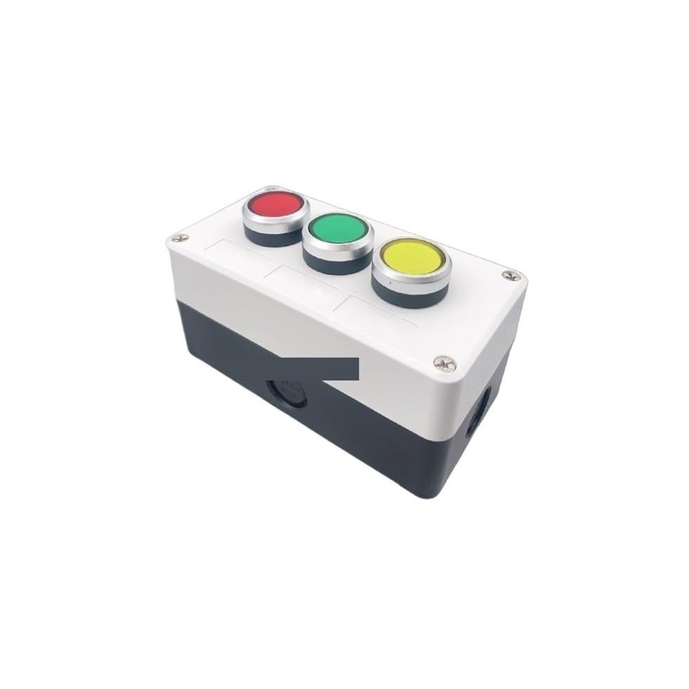 1-Piece LA38 Button Box Switch, Green Button, Waterproof Industrial Start/Stop Control, Single-Hole Position