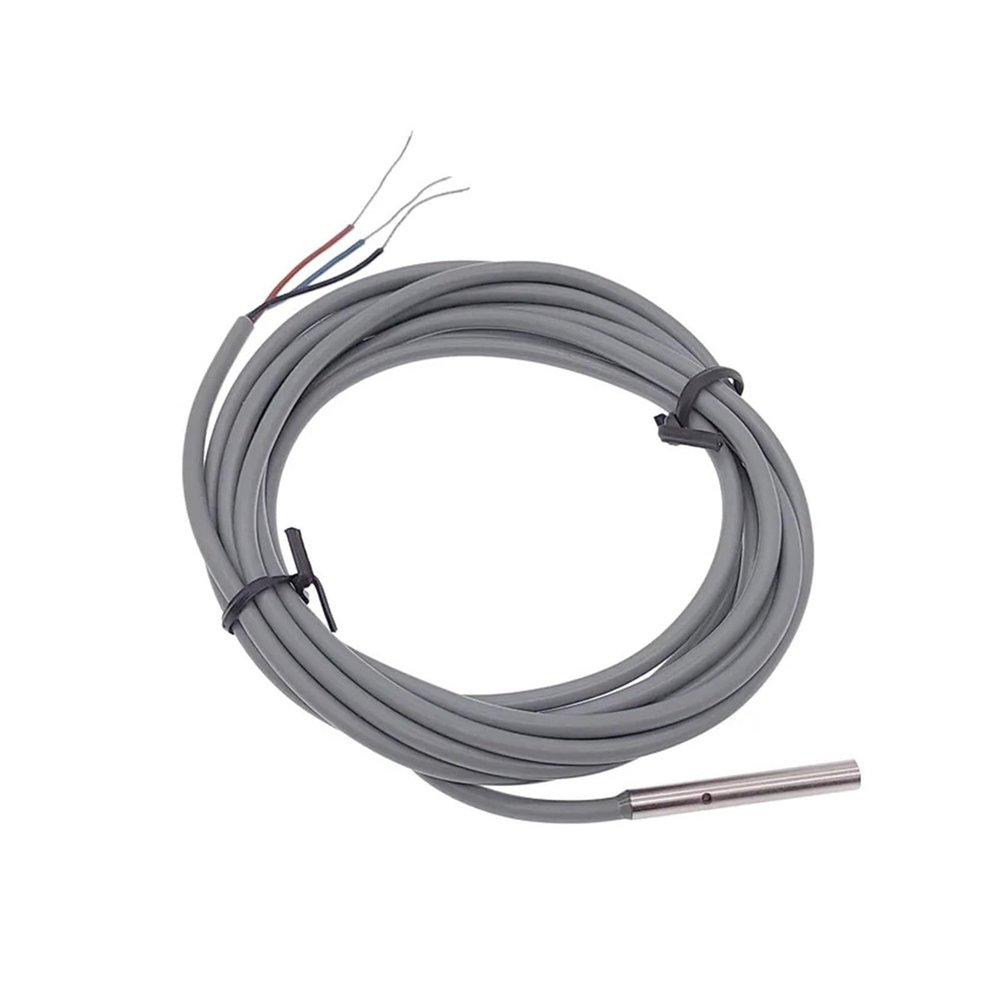 UIHMSWYAL M3/M4/M5/M6 Miniature Proximity Switch, 3-Wire Inductive Sensor, 2 m Cable, IP68, NPN/PNP, NO/NC, Metal Ø6.5 mm, NPN NC