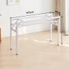 Foldable Metal Table Legs, Adjustable Steel Frame for Dining Table and Desk, 145 x 38 x 73 cm, White, with Screws view 2