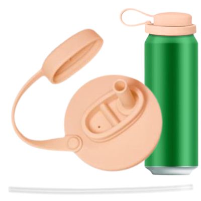 Silicone Soda Can Lids with Straw