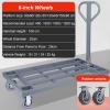 Commercial Flatbed Cart with Adjustable Tilting Handle, Foldable Design for Easy Storage view 2