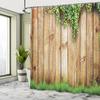 3D Wood-Plank Shower Curtain 120 x 200 cm, Water-Resistant Polyester, Washable view 1