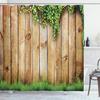 3D Wood-Plank Shower Curtain 120 x 200 cm, Water-Resistant Polyester, Washable view 2