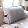 Triangular Sofa Cushion, Lumbar Support Reading Pillow, 90 x 35 x 20 cm, Smoke Gray view 1