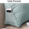 Triangular Sofa Cushion, Lumbar Support Reading Pillow, 90 x 35 x 20 cm, Smoke Gray view 3