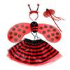 Niceyoeuk Halloween Kids Costume Set, Bee/Ladybug Wings, Tutu Skirt, Headband and Wand, Red, 4-Piece view 2