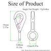 2-Piece Fixed-Spring Carabiner Hooks, 316 Stainless Steel, Silver view 2