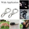 2-Piece Fixed-Spring Carabiner Hooks, 316 Stainless Steel, Silver view 4