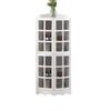 Corner Wine Cabinet with 2 Doors, Adjustable Shelves, Freestanding Glass Storage for Bathroom, Kitchen, or Living Room, Stylish Wine Rack & Bar Cabinet (B) view 1