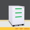 Mobile Green Steel Filing Cabinet with 3 Drawers and Casters view 3