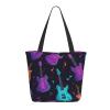 CSIVKEJ Large Tote Bag for Women, Portable Beach Bag, Reusable Shopping Bag, Purple Guitar 2, One Size view 1