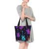 CSIVKEJ Large Tote Bag for Women, Portable Beach Bag, Reusable Shopping Bag, Purple Guitar 2, One Size view 2