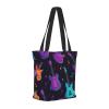 CSIVKEJ Large Tote Bag for Women, Portable Beach Bag, Reusable Shopping Bag, Purple Guitar 2, One Size view 3