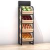 4-Tier Snack, Fruit & Vegetable Display Rack, Black view 1