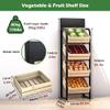4-Tier Snack, Fruit & Vegetable Display Rack, Black view 2