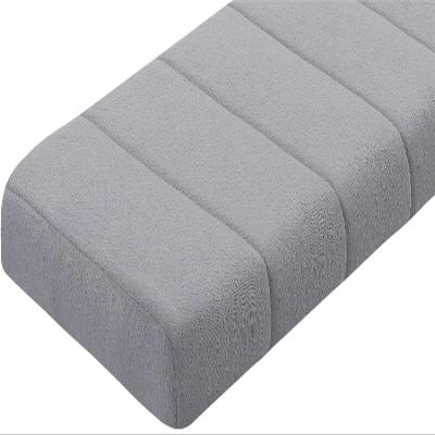 Bench Cushion 130 x 55 cm (51 x 22 in), 4 cm Thick, Light Gray